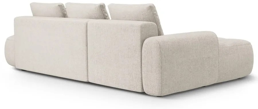 Béžová rozkladacia/s úložným priestorom rohová pohovka (ľavý roh/s leňoškou) Linz – Cosmopolitan Design