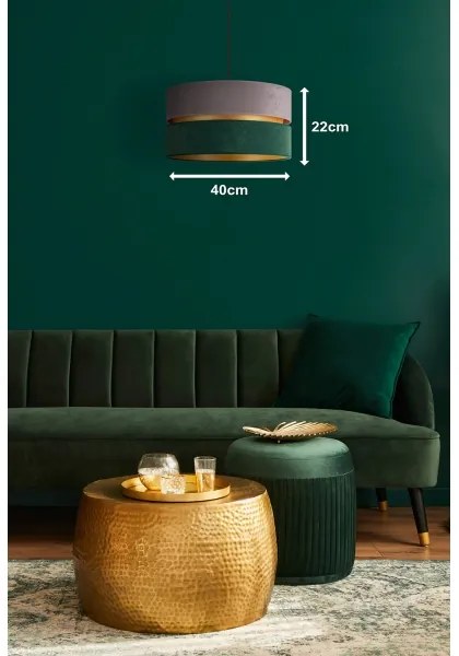 Duolla - Luster na lanku DUO 1xE27/15W/230V pr. 40 cm šedá/zelená/zlatá