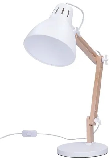 Solight WO57-W − Stolná lampička FALUN 1xE27/25W/230V biela/dub
