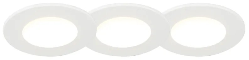 Sada 3 okrúhlych LED 5W bielych vodotesných kúpeľňových zapustených bodových svetiel - Blanca