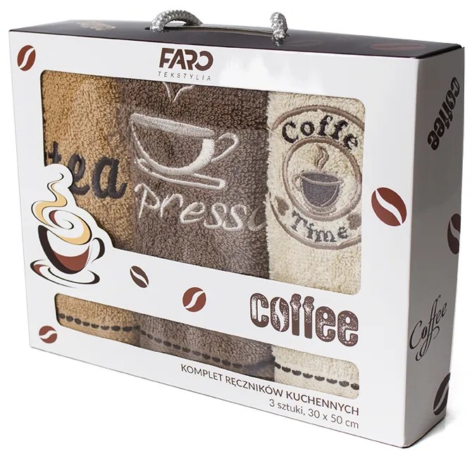 Sada bavlnených uterákov Coffee 30x50 cm