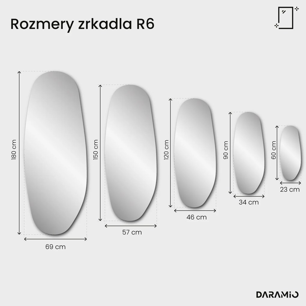 Oválne zrkadlo Pure s fazetou R6