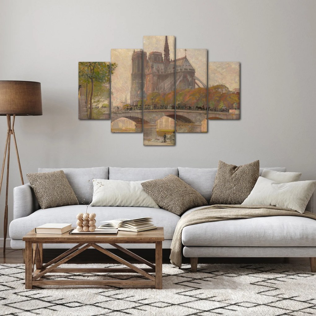 Obraz - Robert William Vonnoh, Notre Dame de Paris, reprodukcia (150x105 cm)