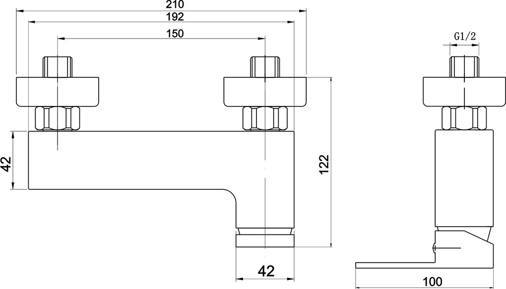 Novaservis Nobless EDGE, sprchová batéria bez príslušenstva 150 mm horné pripojenie, chrómová, 36062/1,0
