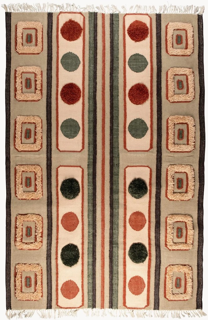 Ručne tkaný koberec's vysokým vlasom so strapcami Haydon, rôzne veľkosti