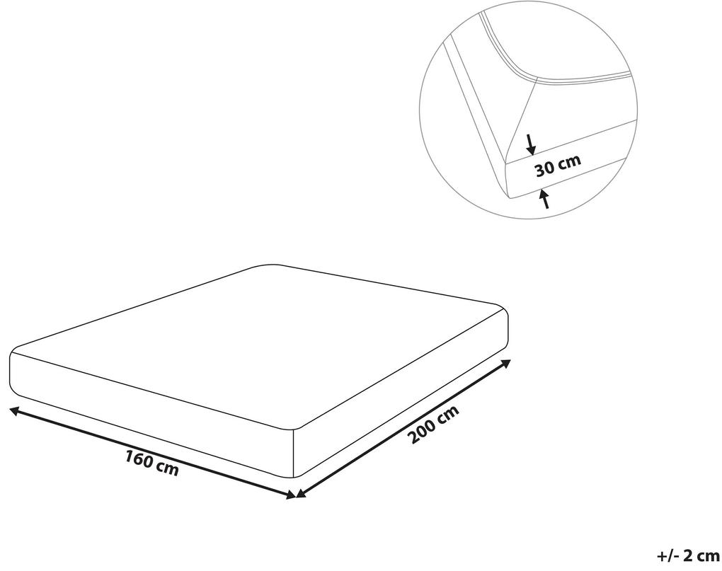 Bavlnená posteľná plachta 160 x 200 cm biela JANBU Beliani