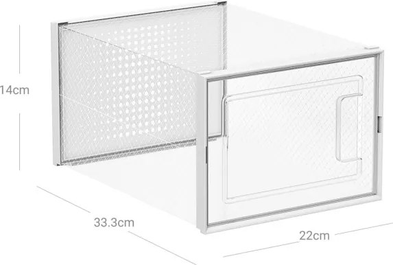 Úložné boxy na topánky biele ABO-E1008 WT (8 ks)
