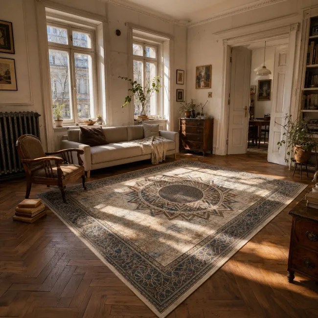 Protišmykový koberec NOVO Mandala viacfarebný