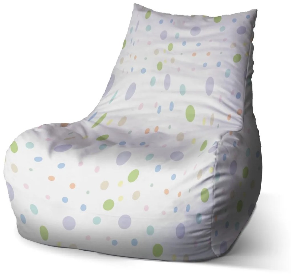 Sablio Sedací vak Bean Farebné bodky - 100 x 90 x 45 cm