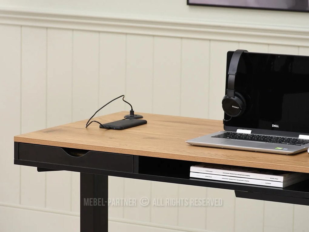 PC stolík Osto 140 (dub čierny + čierna). Akcia -18%. Vlastná spoľahlivá doprava až k Vám domov. 1109839