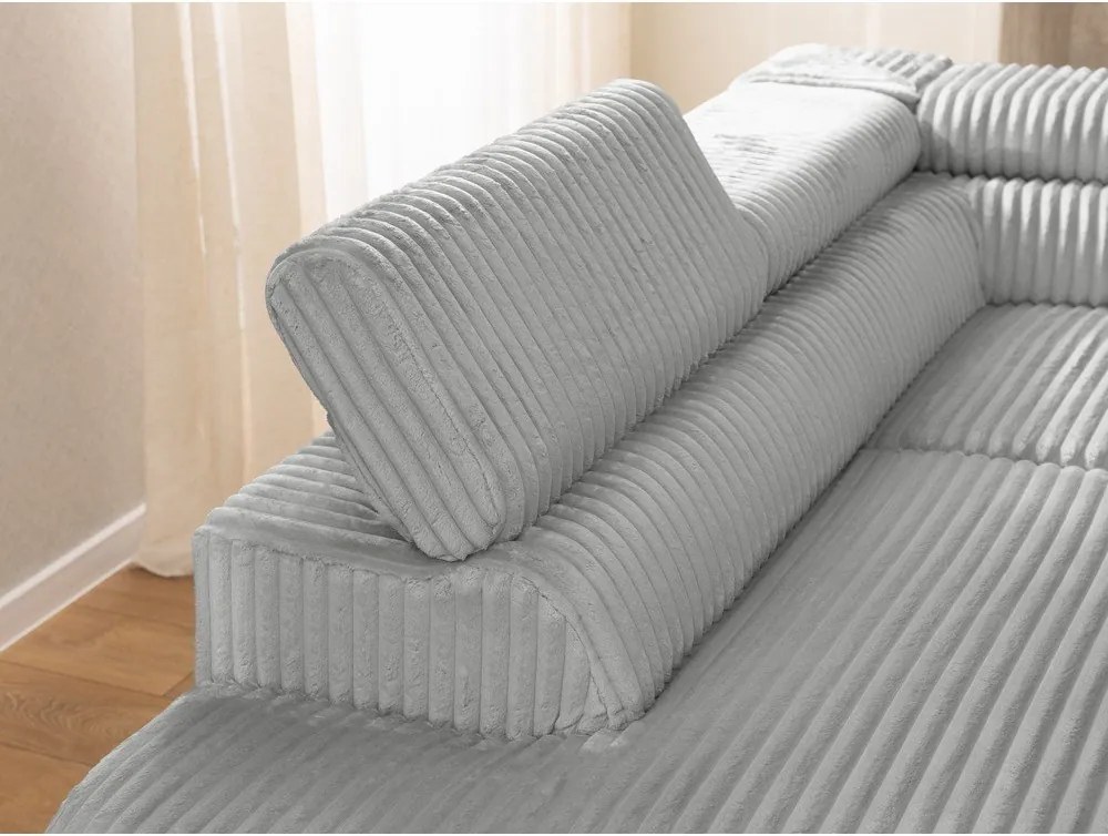 Svetlosivá menčestrová rohová pohovka (ľavý roh/do L) Marbeya – Ropez