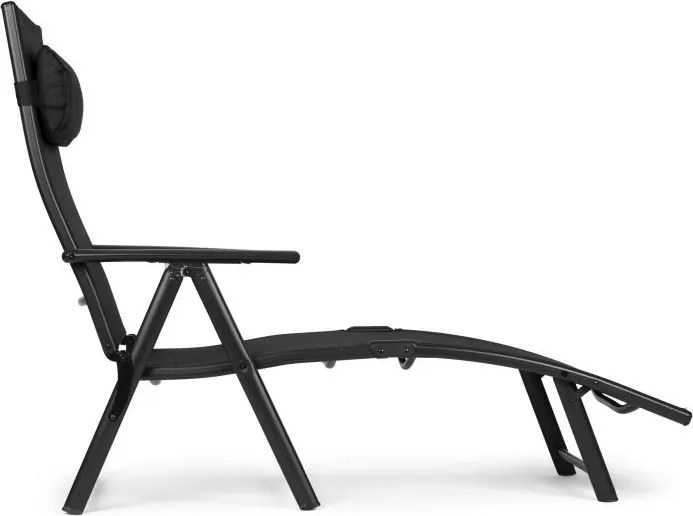 Ležadlo záhradné skladacie s reguláciou operadla, farba oceľová