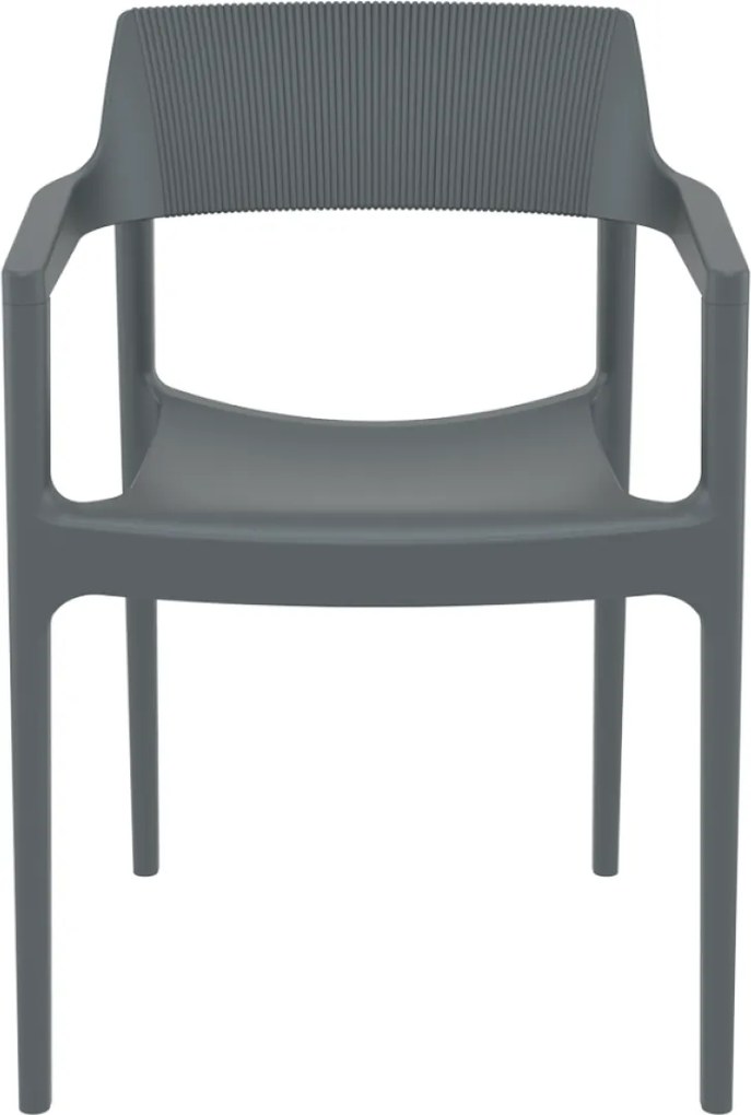 TULUM záhradná stolička s podrúčkami dark grey