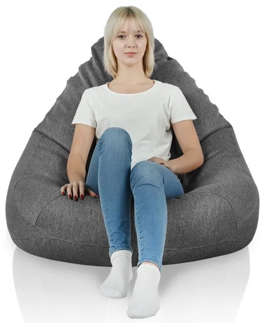 Sedací vak DROP XXL melanž čierny