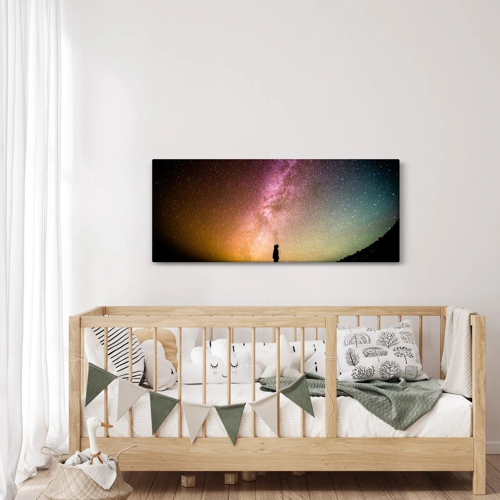 Obraz - obloha plná hviezd (120x50 cm)