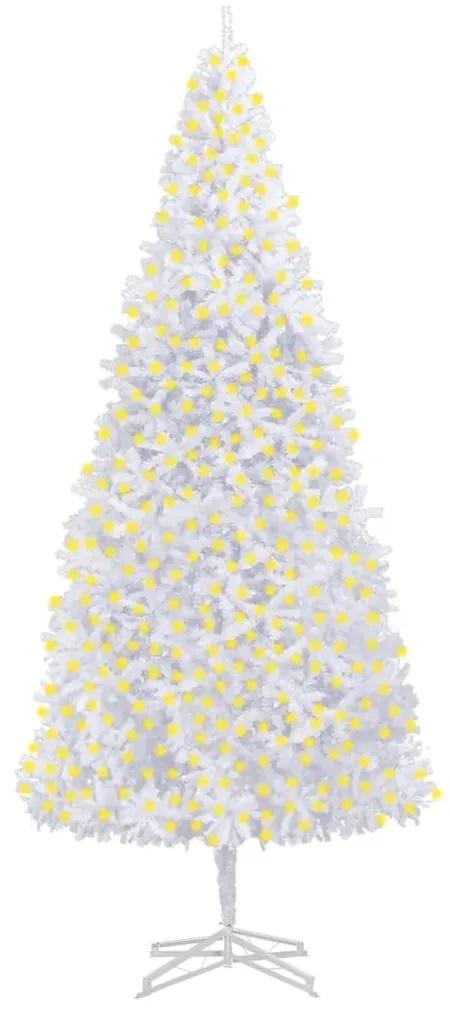 Umelý vianočný stromček s LED 500 cm biely 3077740