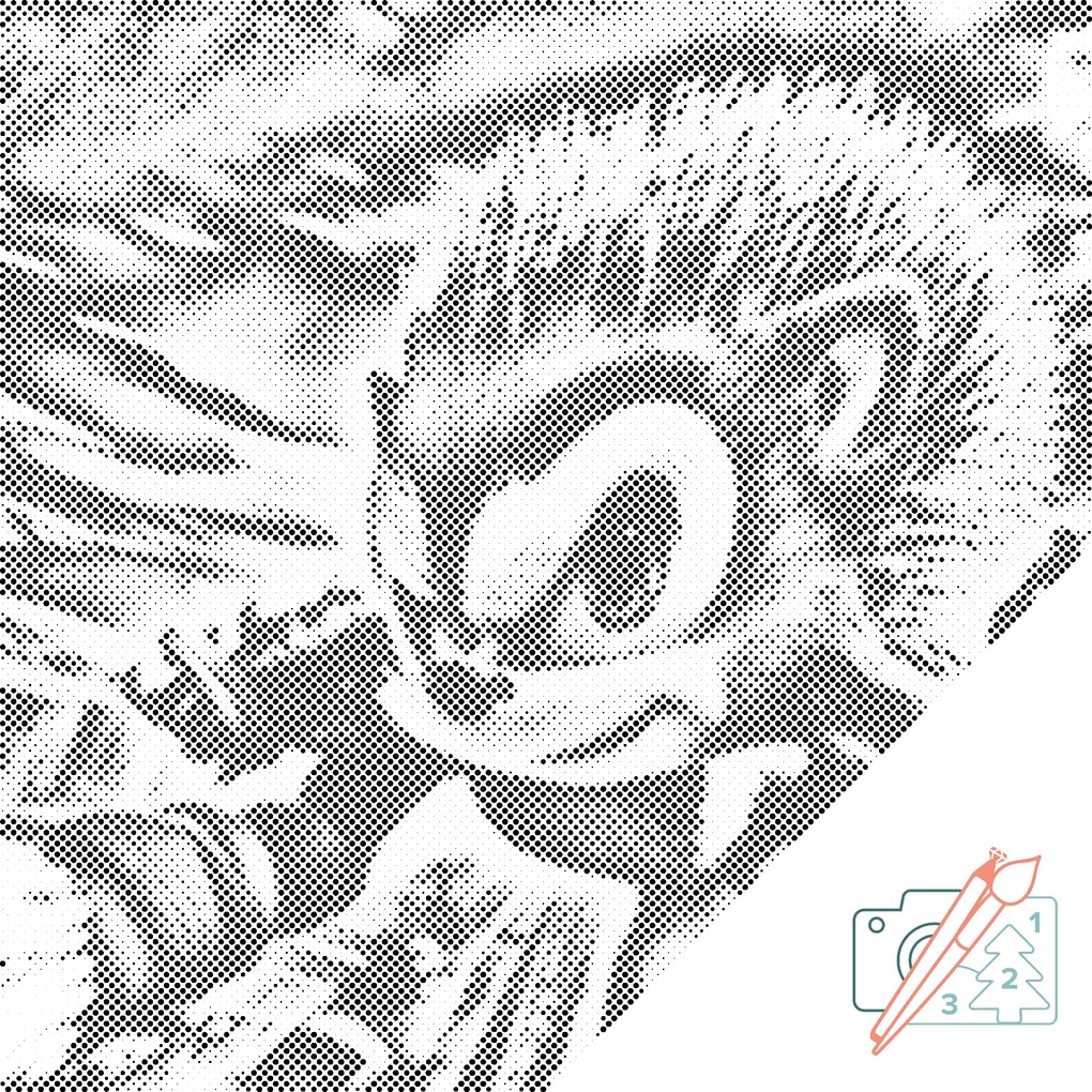 Gario Bodkovanie Ježko sonic Rozmery: 80 x 80 cm, Rámovanie: S vnútorným rámom, Farba bodiek: Čierna