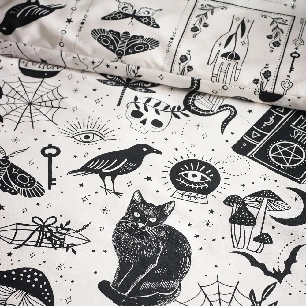 Čierne/béžové obliečky na jednolôžko 135x200 cm Enchanted Witchcraft – Catherine Lansfield