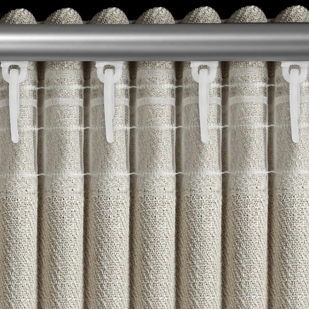 ZÁVES NA PÁSKE LEYA 140X270 CM TMAVOBÉŽOVÁ