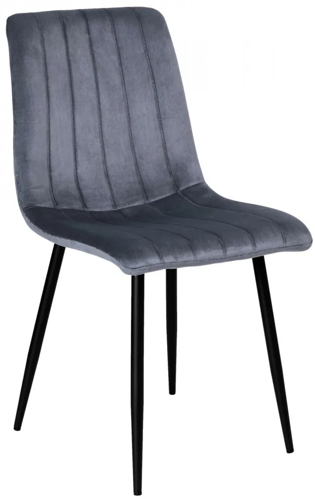 Čalúnená jedálenská stolička FRESNO zamatová sivá