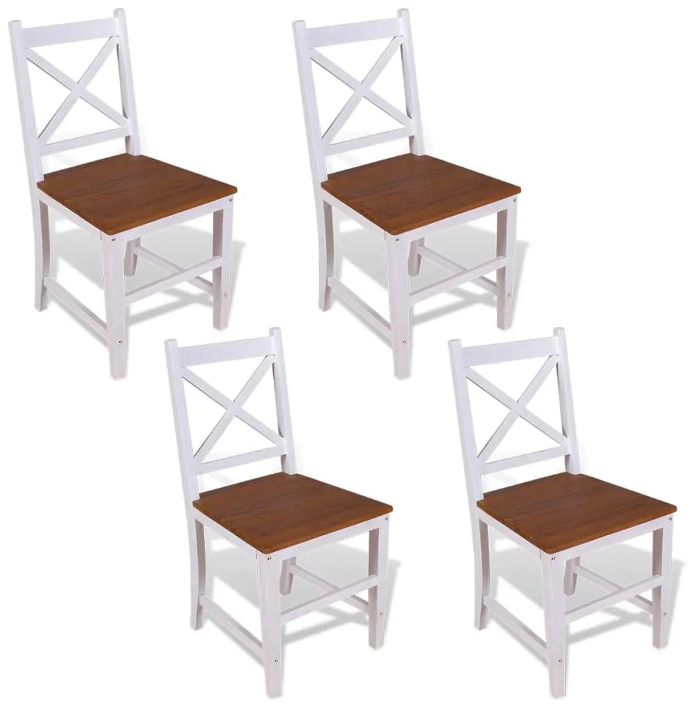 vidaXL Jedálenské stoličky, 4 ks, masívne teakové a mahagónové drevo