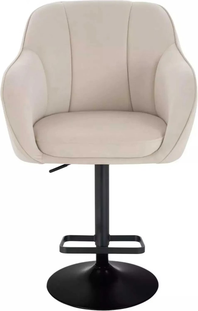 LuxuryForm DESIGN Barová stolička AVOLA VELUR na čiernom tanieri - krémová