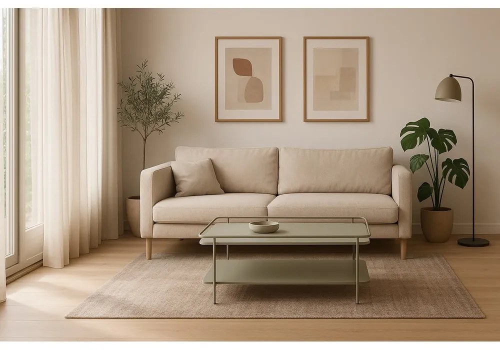 Zelený kovový konferenčný stolík 55x110 cm Yuba – Unique Furniture