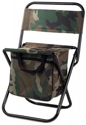 Verk 01234 Kempingová skladacia stolička s taškou 2 v 1 maskáč