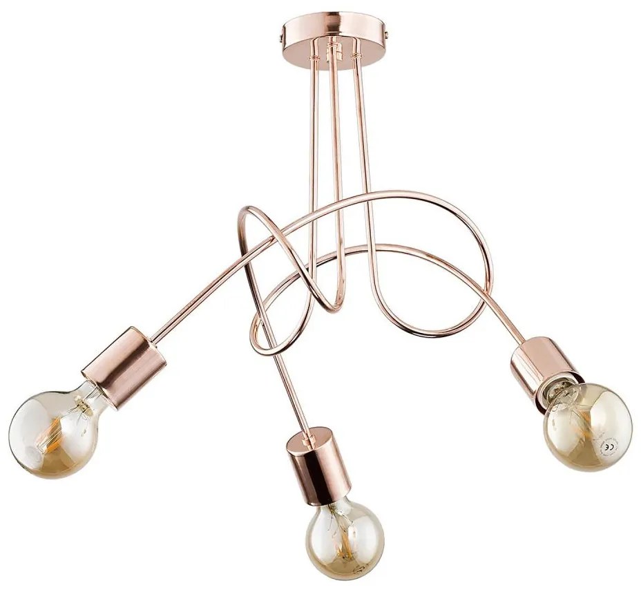 Prisadený luster TANGO 3xE27/15W/230V medená