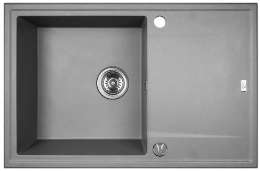 Laveo Megalo, 1-komorový granitový drez 780x500x185 mm, šedá, LAV-SBE_511T