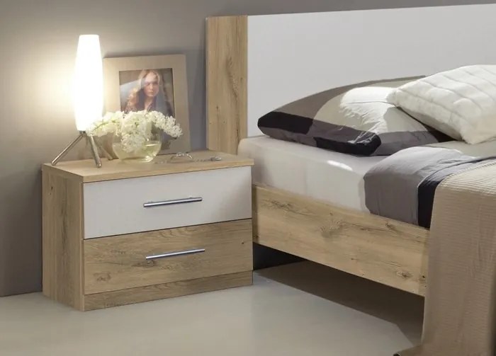 Zostava spálne Nora 160x200 cm, doskový dub/biela