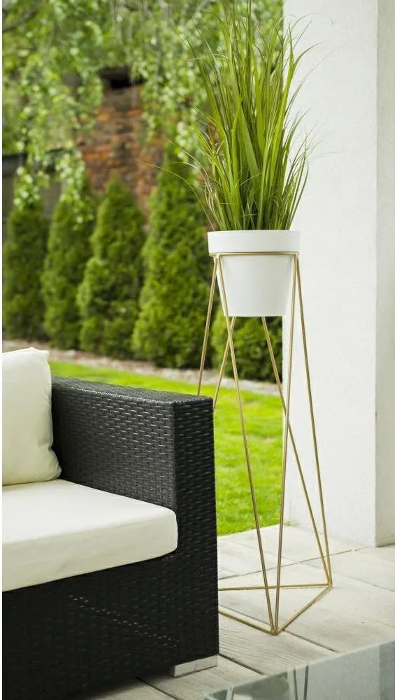 STOJAN NA KVETINÁČ TRIANGLE 90X50X24 CM ZLATÁ