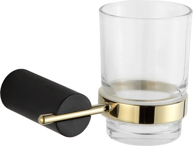 Mexen Aron pohár na zubné kefky, čierna/zlatá - 7088138-57