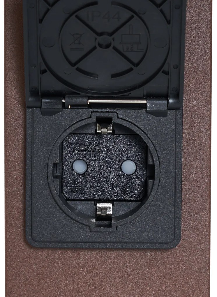 Priemyselný vonkajší stĺpik hrdzavo hnedej farby s dymovým sklom 50 cm so súmrakovým senzorom - Dánsko