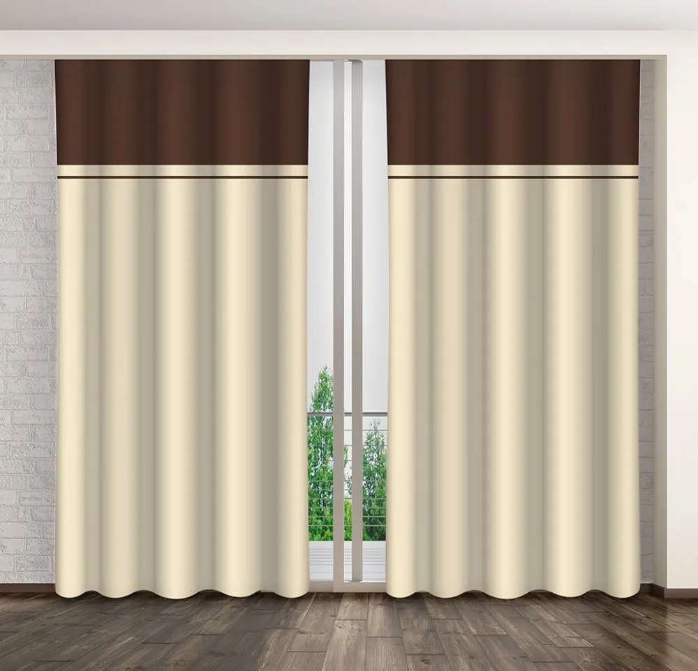 Krémové dekoračné závesy do spálne Dĺžka: 270 cm