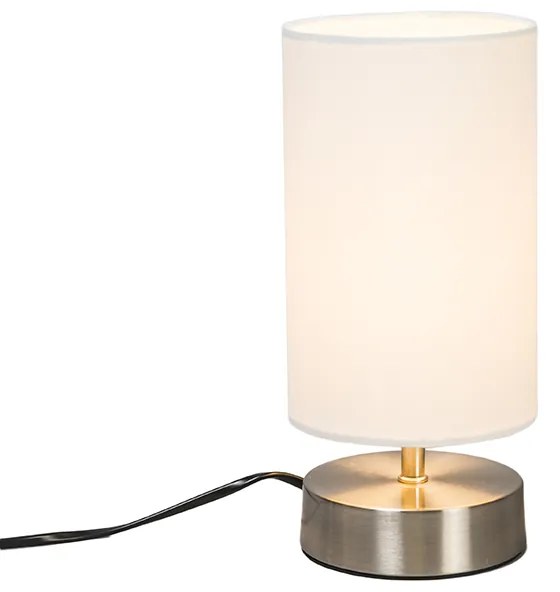 Moderná stolová lampa biela okrúhla 12 cm stmievateľná - Milo 2