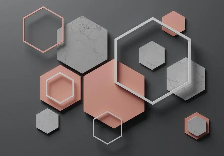 Manufakturer -  Tapeta 3D hexagon