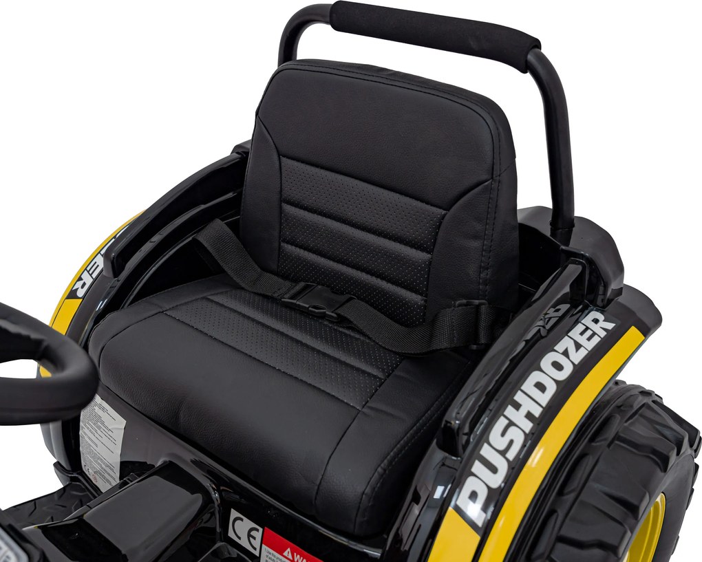 Ramiz Detský traktor na batérie žltý + pohyblivé rameno s lyžicou + diaľkové ovládanie + pomalý štart + FM rádio + LED