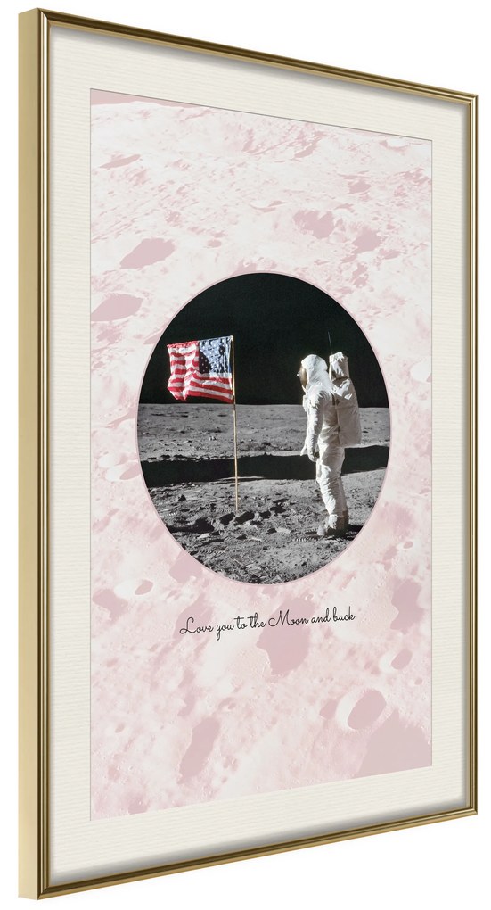 Artgeist Plagát - Love You to the Moon and Back [Poster] Veľkosť: 40x60, Verzia: Čierny rám s passe-partout