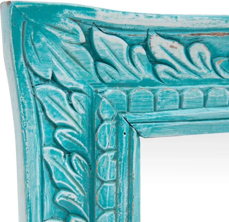 furniture-nabytek.cz - Masívne zrkadlo Santa Cruz z mango dreva, modré – 80×60 cm