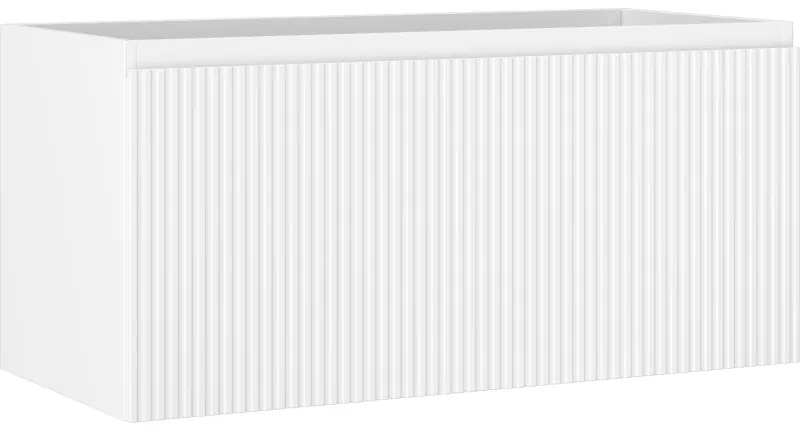 Mexen Rivel, kúpeľňová skrinka 100 cm, 1 zásuvka, drážkovaná, biela matná, 91A20-10047-1-BF01