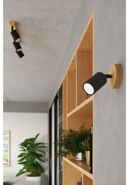 Sollux SL.1290 - Nástenné bodové svietidlo VERDO 1xGU10/10W/230V čierna