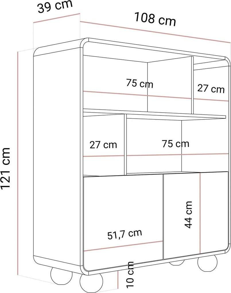 Dizajnová vitrína PASCAL 108 cm