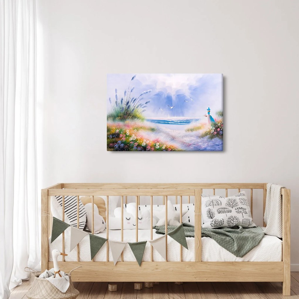 Obraz - Romantická pláž, olejomaľba (90x60 cm)