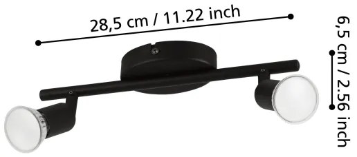 Eglo 32429 - LED Bodové svietidlo BUZZ-LED 2xGU10/2,8W/230V 3000K čierna