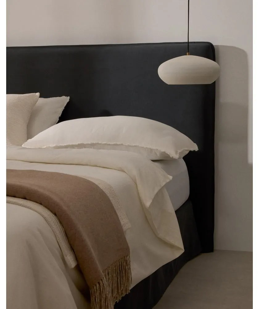 Antracitová čalúnená dvojlôžková posteľ 180x200 cm Jaira – Kave Home