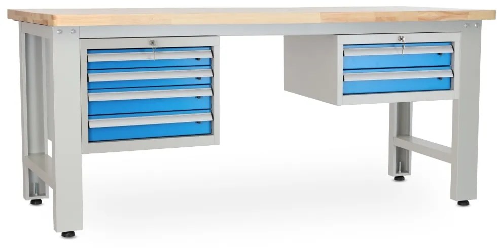 Dielenský stôl Solid OAK-42, 210 cm, 2 závesné boxy, dub