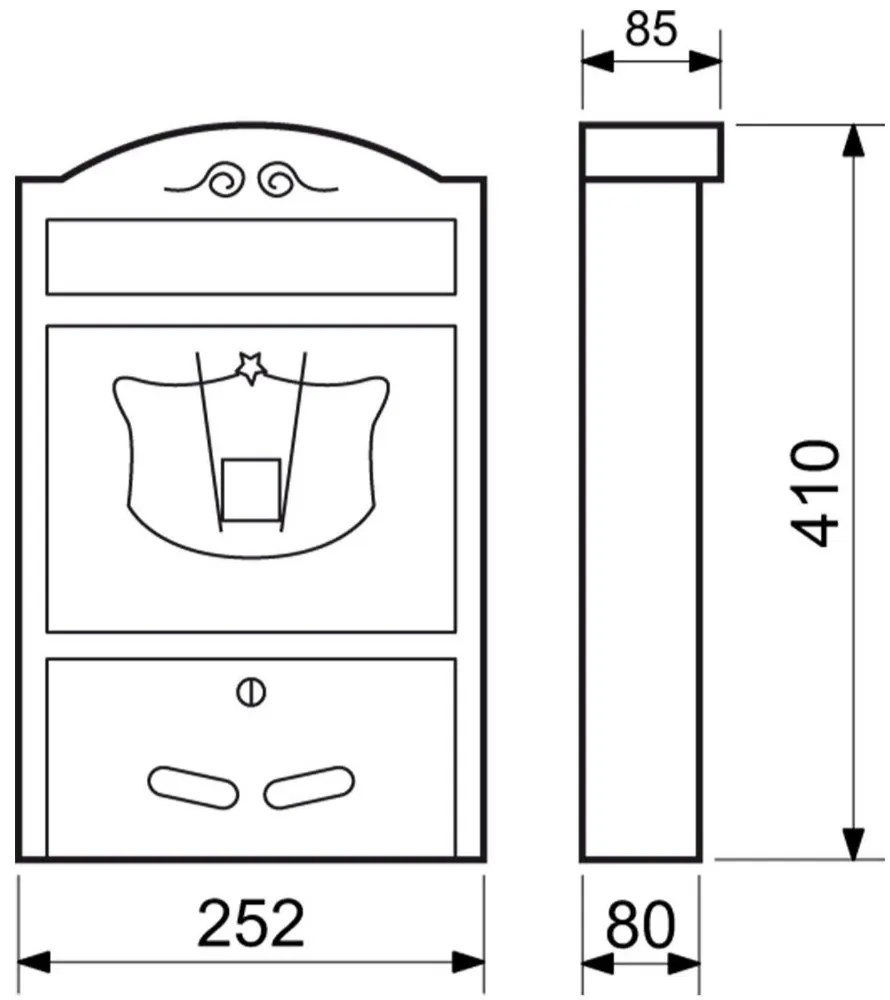 Poštová schránka BK 301, strieborná