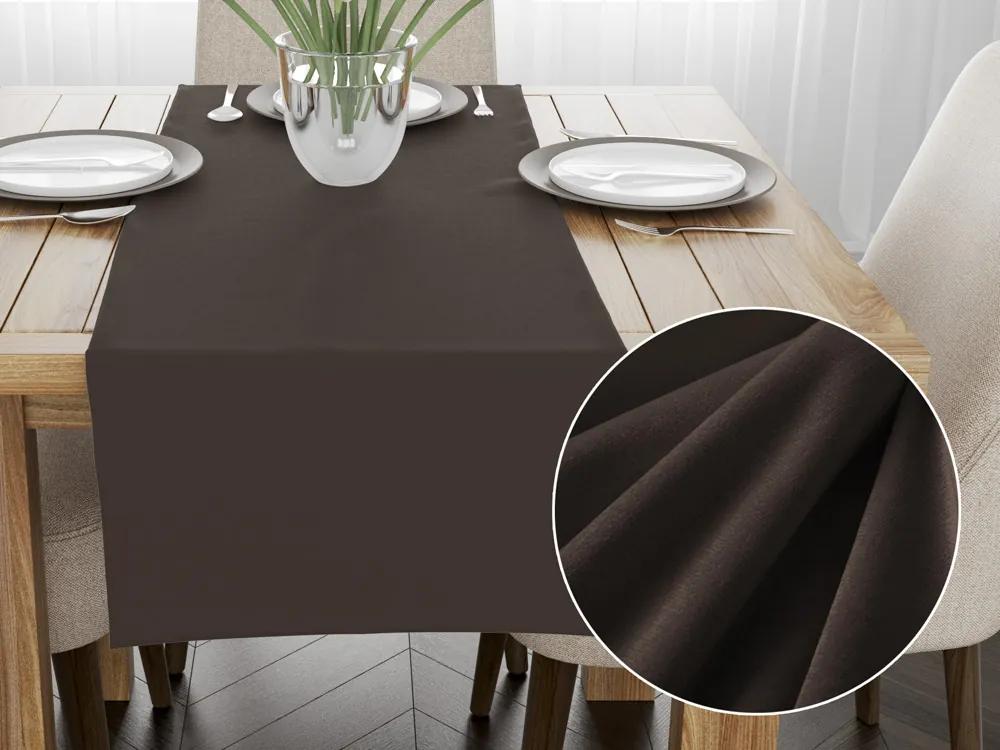 Biante Zamatový behúň na stôl Velvet Prémium SVP-016 Tmavo hnedý 35x140 cm