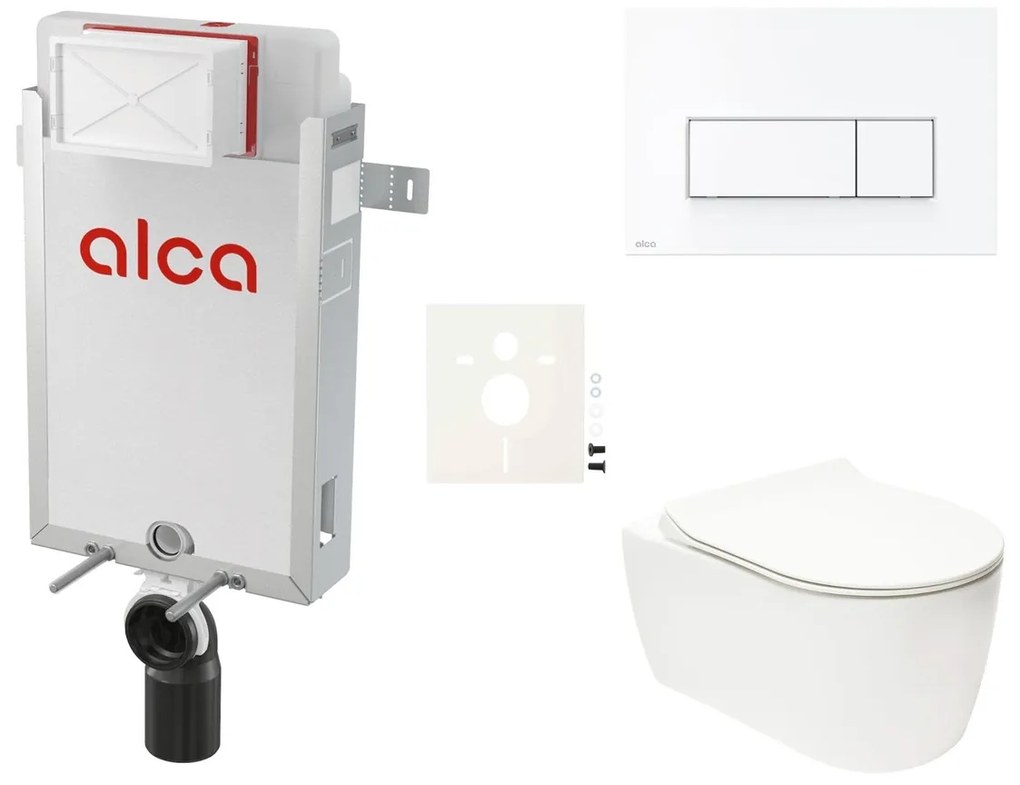 Cenovo zvýhodnený závesný WC set Alca na zamurovanie + WC Glacera Alfa SIKOAA7